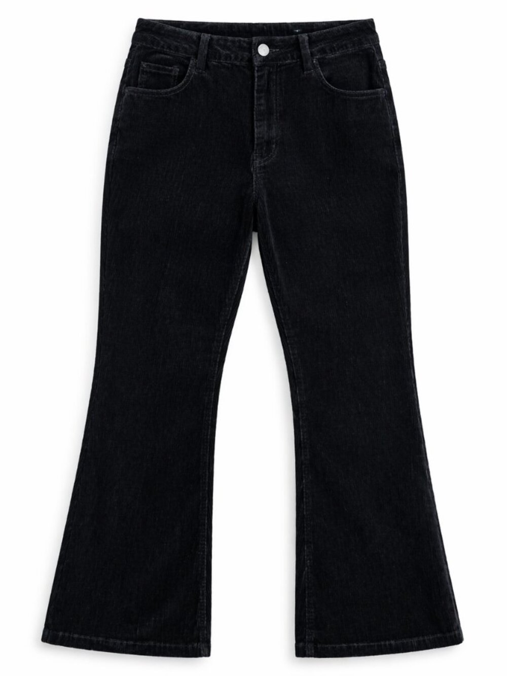 St. John's Bay Black Corduroy Flared Leg Pants, Size 16